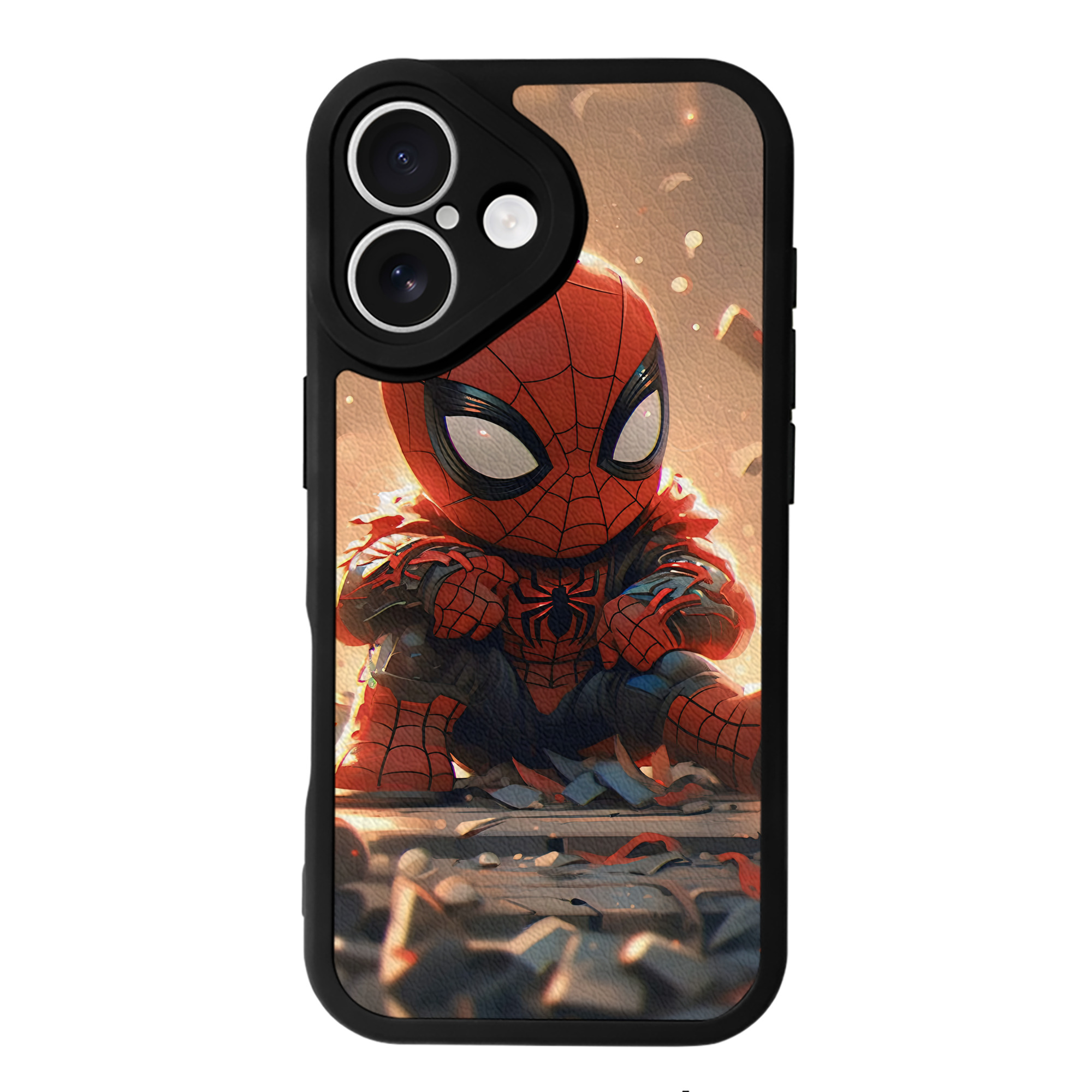 （画像用） Spider Man スパイダーマン 【iPhone 16シリーズ対応】シリコンスマホケース（レザー調） 材質：シリコン
